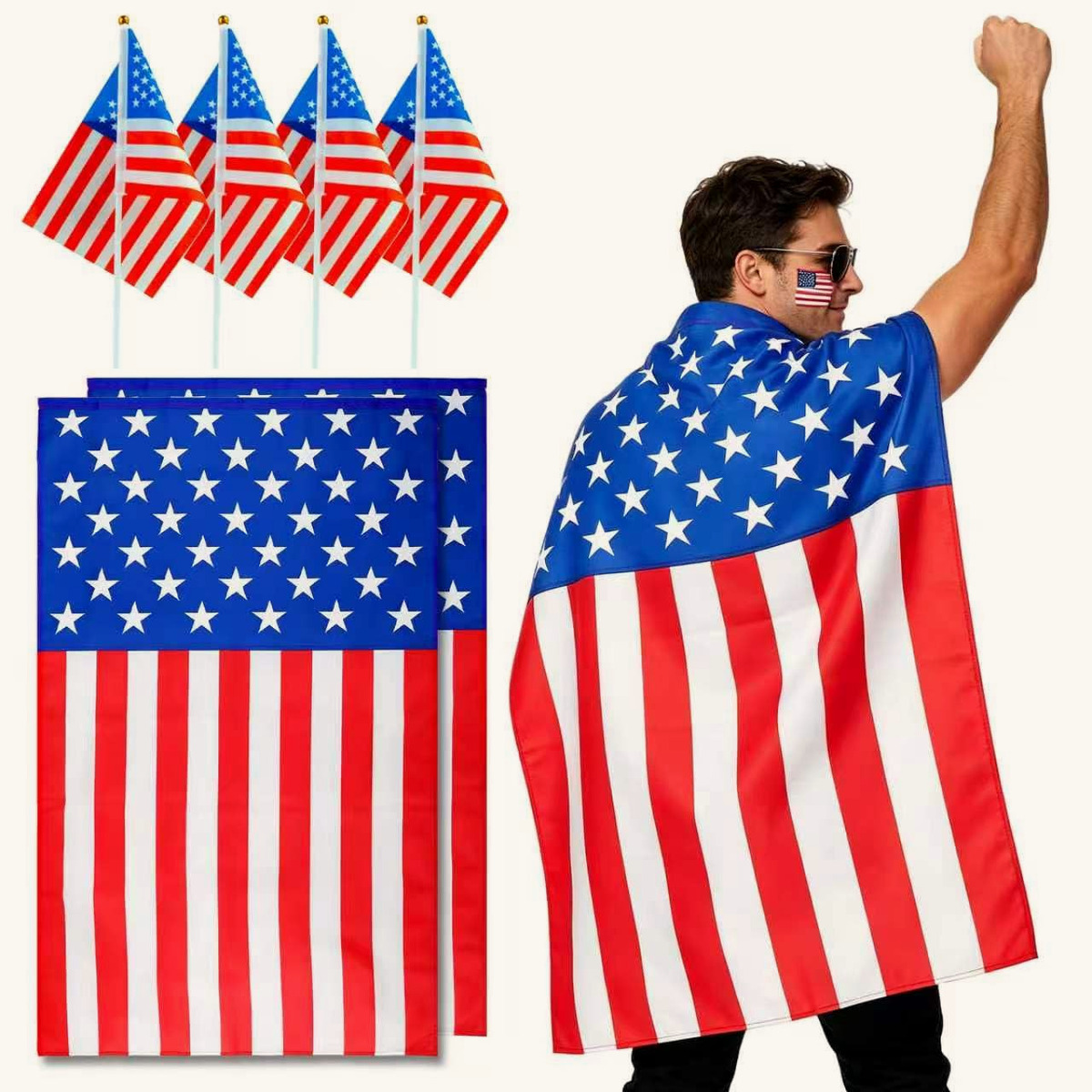 American Flag Costume Cape — disposable plastic tablecloth
